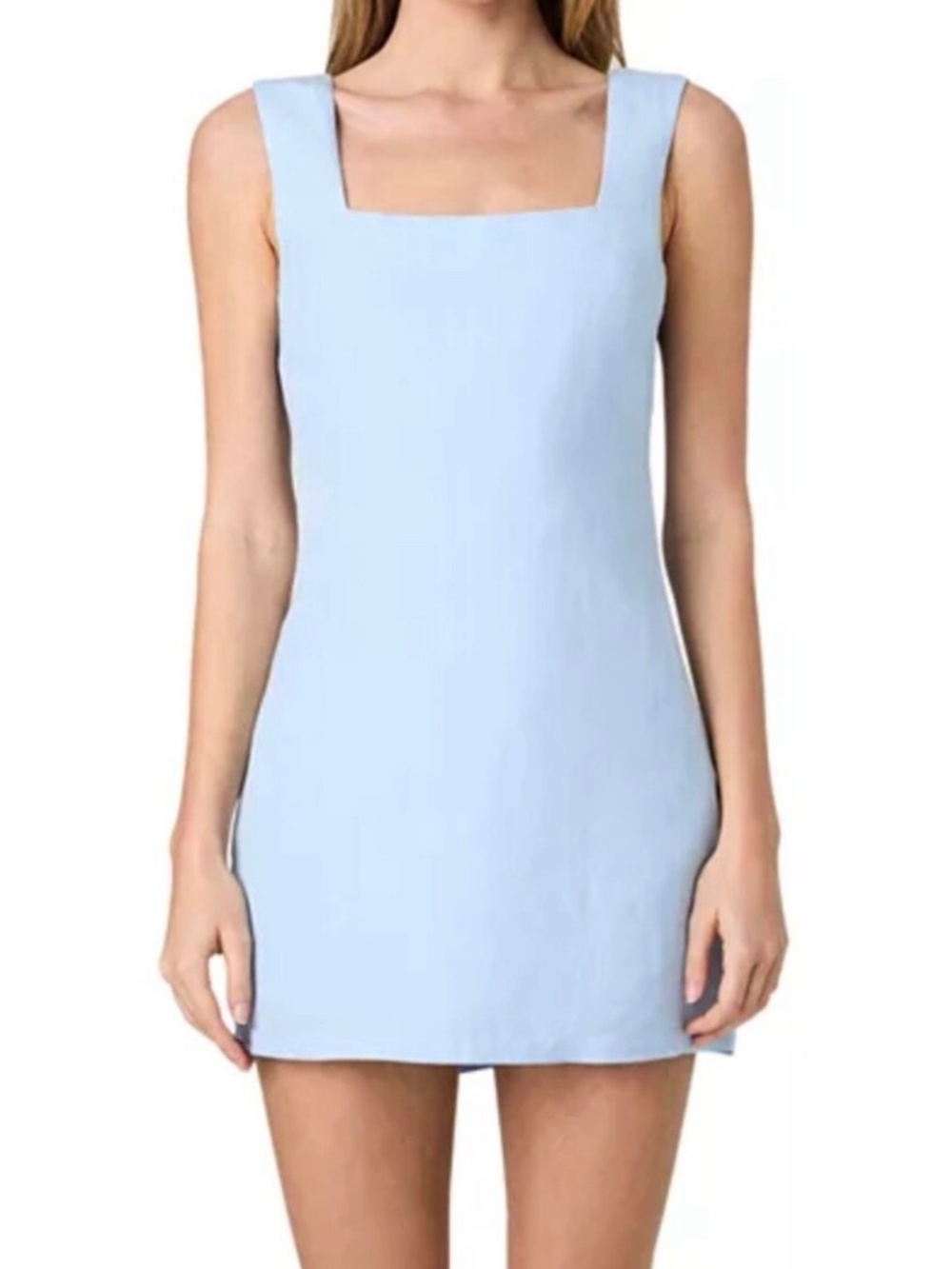 French Connection Birdie Linen Square Neck Dress